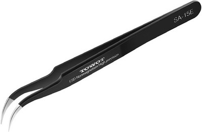 Precision Tweezers, Anti-Static Stainless Steel Hawk Bill Tweezers, Suitable