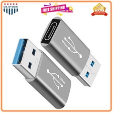 USB 3.0 to USB C 3.1 Adapter 2 Pack 10Gbps Data Transfer Fast Charging Converter