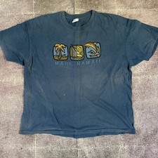 Men's Vintage 90's Hanes Maui Hawaii Navy Blue Dolphin Sail T Shirt Tee Sz 2XL