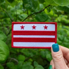 Washington, D.C. Flag Embroidered Patch 3 ⅜" x 2"