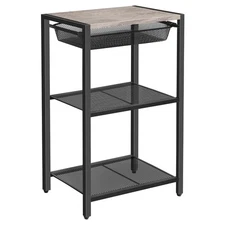 28.7 Inch Tall Side Table, 3-Tier Industrial Telephone End Table with Adjusta...