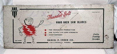 Vtg  Crado / Danny Thunder Bolt Hack Saw Blade Empty Tin,  Daniel P. Creed, Pa.