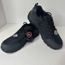 Skechers Men Size 12 Work Slip Resistant Relaxed Fit Fannter Shoes 200000 Black