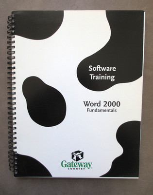 Vintage Gateway Country Microsoft Word 2000 Software Training Course Guide - Cow