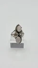 Vintage Navajo Sterling Silver Double Mother of Pearl Ring Sz 6.75 Signed
