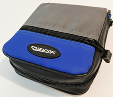 CD DVD Carry Storage Binder Holds 28 Case Logic Black Blue Nylon Travel Case-28