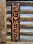 VINTAGE LUMBER PORCELAIN SIGN OLD LOGGING ANCHORAGE ALASKA SAWMILL WOOD TIMBER