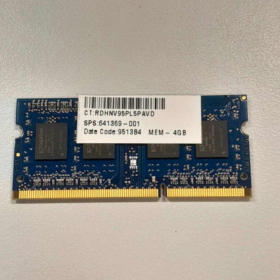 Kingston 4GB DDR3 RAM PC3L-12800 1600Mhz non-ECC 1.35V SODIMM HP16D3LS1KBG/4G - Image 3 of 3
