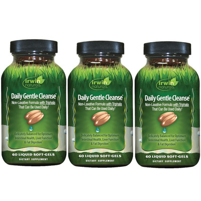 Irwin Naturals Daily Gentle Cleanse 60 Softgels Each (Pack of 3)