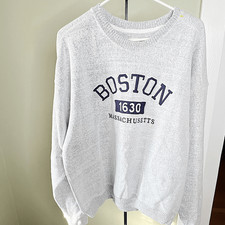 Vintage Boston Massachusetts Bay State Sweatshirt Gray Size XL Unisex