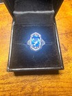 Vintage Antique Art Deco Filigree Ring Blue White Gold A&S Arnold Steere Signed — photo 3