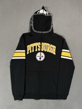 Pittsburgh Steelers Vtg NFL Football Zip Jacket Sweatshirt YOUTH KIDS L 14/16