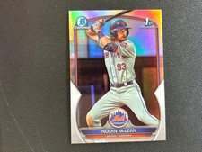 Nolan Mclean 2023 Bowman Chrome 1st Refractor Rookie RC New York Mets F5