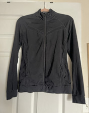 Women  s Black Track Jacket Full Zip Long Sleeve Athletic Fit Activewear M