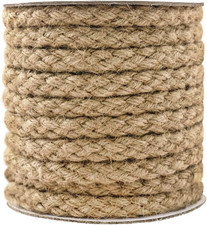 Braided Jute Rope, 25 Feet 11mm Thick Twine Rope for Crafting, Cat Scratching...