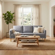 DecHome Divano 3 Posti Moderno in Tessuto 180x73x82 cm Grigio  - Santa Fe