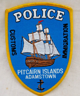 Obsolete Pitcairn Islands Adamstown Police / Customs /Immigration Cloth Badge