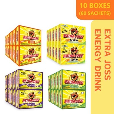 10 BOXES (60's) EXTRA JOSS ENERGY DRINK POWDER   BOOST STAMINA (4 FLAVORS)