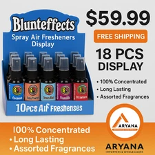 Blunteffects 2oz Spray Air Freshener – 18 Count Display – 100% Concentrated