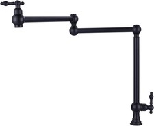 Pot Filler Deck Mounted - Solid Brass Pot Filler Faucet Matte Black Kitchen