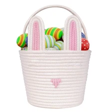 Easter Basket for Empty Bunny Egg Baskets With Handle And Ears Easter Gifts C...