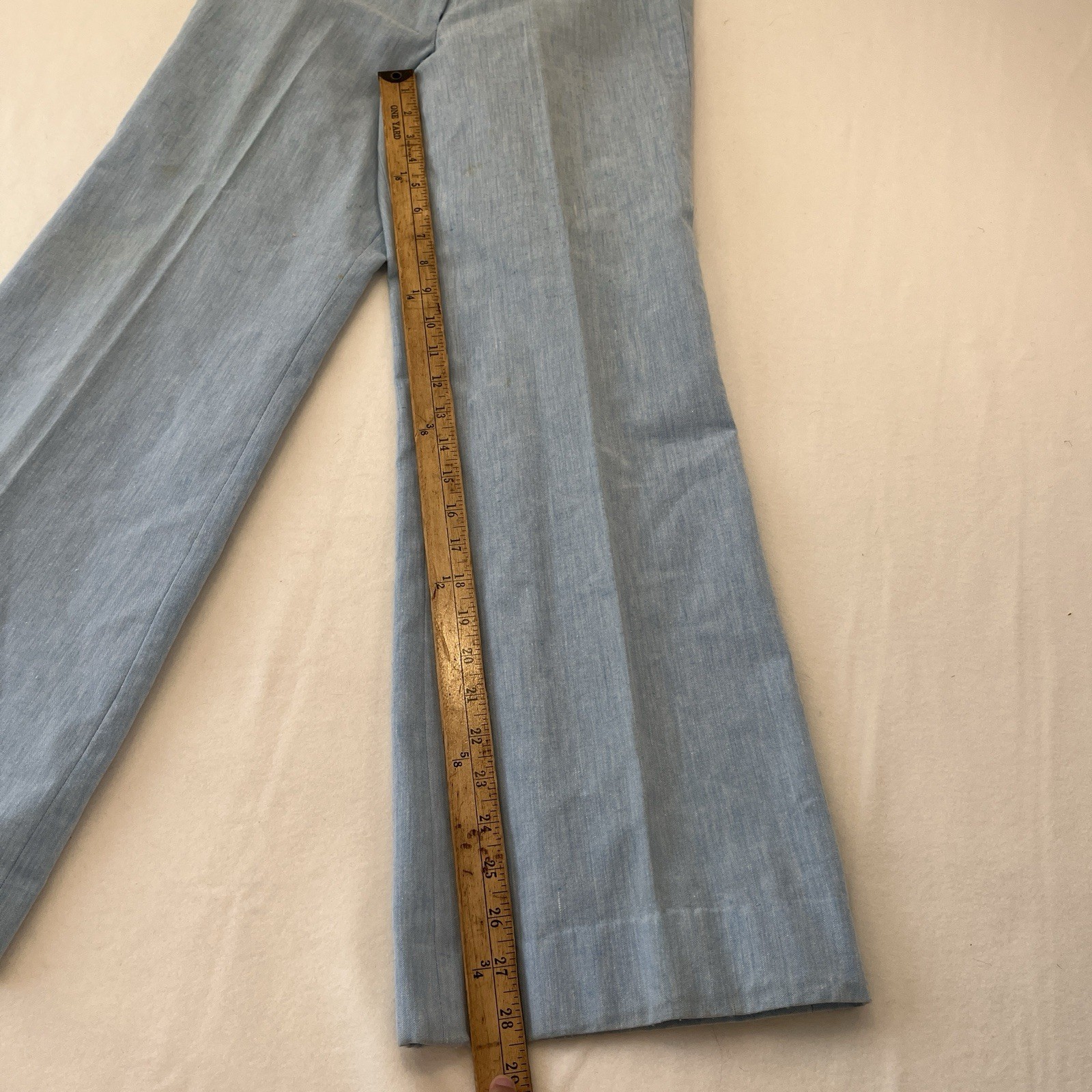 Vintage Chambray Patchwork Button Up Shirt Pant 7… - image 10