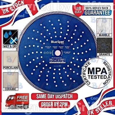 BLUESPOT 300MM TURBO PORCELAIN DIAMOND CUTTING DISC 12" STIHL SAW BLADE STONE TILE BRICK