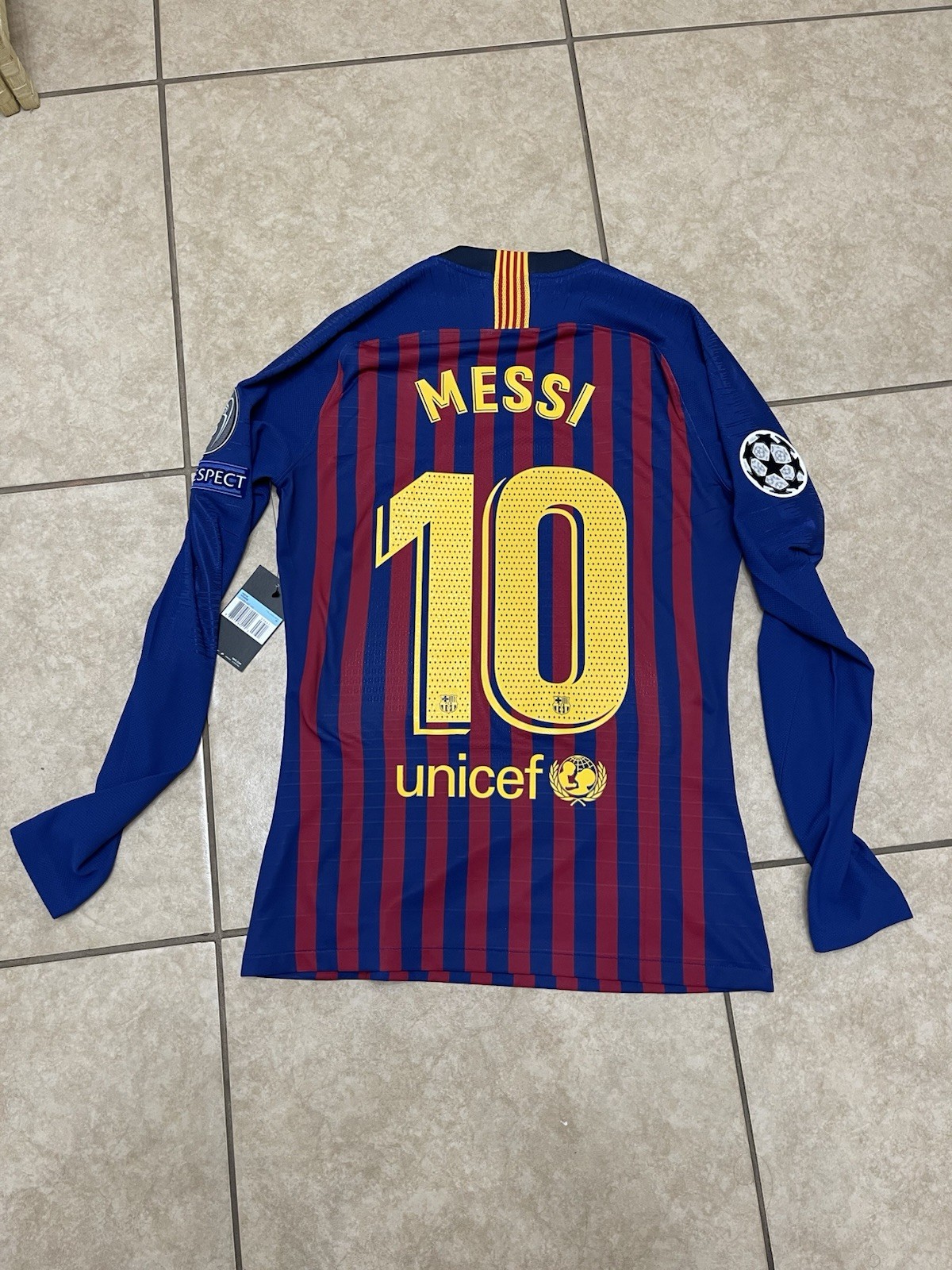 Barcelona Messi CL Player Issue Argentina Shirt Football Nike Jersey