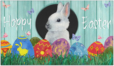 Happy Easter Door Mat, Welcome Easter Doormat, Easter Decor Non Slip Bunny Egg R