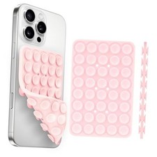 Silicone Suction Cup Phone Case Mount Double Sided, Phone Light Pink