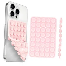 Silicone Suction Cup Phone Case Mount Double Sided, Phone Light Pink