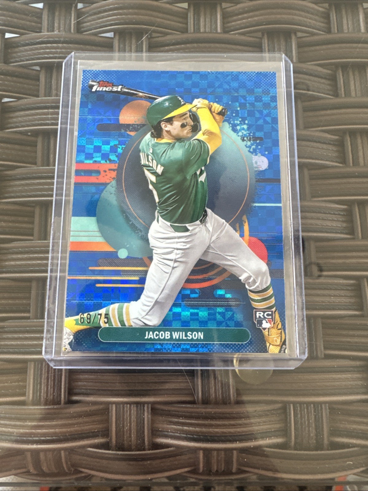 Jacob Wilson 2025 Topps Finest Uncommon Blue Checkerboard Refractor /75 (RC)