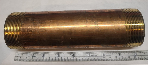 "New Old Stock" 2" x 8" Long- Brass NPT Pipe Nipple