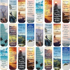 24 Pieces Magnetic Bookmarks Bible Verse Page Clip Inspirational Set for Student