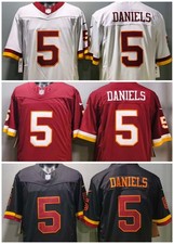 Tariffs Free! WAS Commanders #5 Jayden Daniels 2026 FUSE Sewn Stitched Jersey.