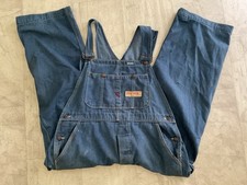 BIG MAC VTG Blue Denim Carpenter Overalls 38x 25 Workwear /Ranch /Farm/ Pockets