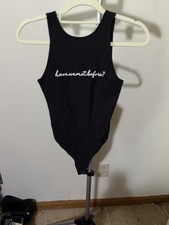 Abercrombie Fitch Women's Black Bodysuit Size S Stretch Snap Closure NWOT