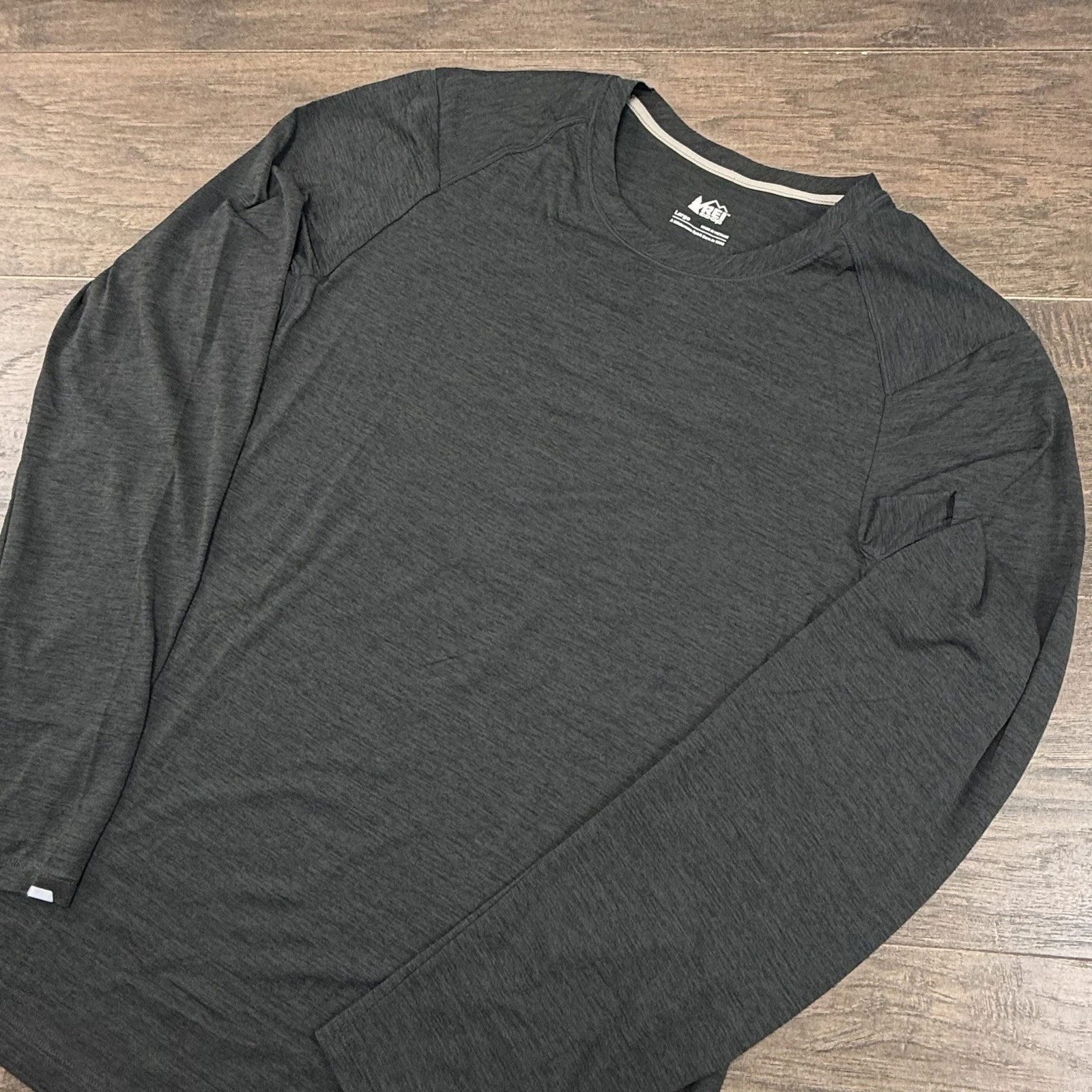 REI Co-Op Shirt Mens Large Gray Long Sleeve Hiking Performance Active Outdoors