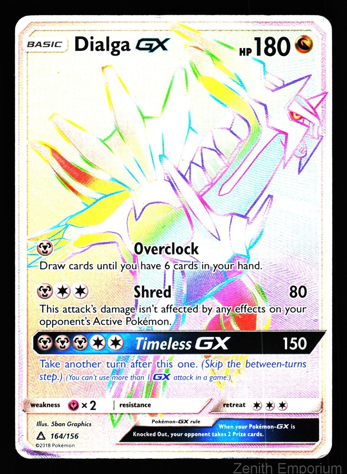 DIALGA GX 164/156 RAINBOW RARE ULTRA PRISM POKEMON HOLO HP