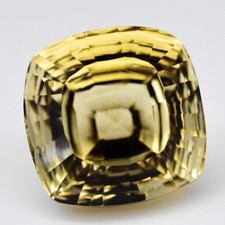 16.95 Ct Natural Brazil Citrine Bright Yellow Certified Concave Cut Masterpiece