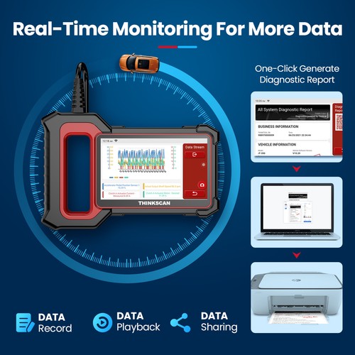 THINKSCAN PLUS S4 Automotive OBD2 Scanner 5 System Car Diagnostic Tool ABS SRS - Picture 5 of 9
