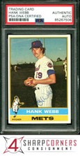 1976 TOPPS TRADING CARD #442 HANK WEBB PSA AUTHENTIC DNA AUTO B1000855-506