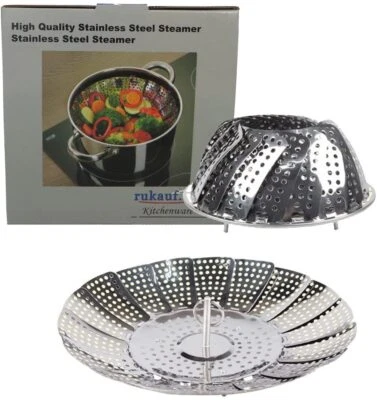 RUKAUF Dampfgarer Einsatz für Töpfe 14-24cm aus Edelstahl 24cm Dampfgaren Topfeinsatz