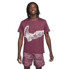 Nike Men's Dri-Fit Sportswear UV UPF40 Run Miler GX Performance Pink Red Shirt