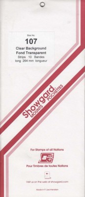 Showgard Clear Stamp Mount Strips: 107mm x 264 For US Plate Block Strip (20) New