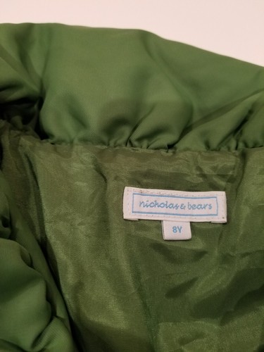 Nicholas & Bears Girl long Puffer Jacket In Green Size 8Y - Picture 3 of 6