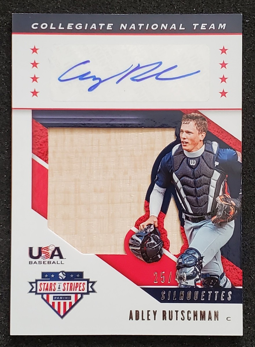 【美品】Adley Rutschman_オンカード直筆サイン_ Adley Rutschman 2021 Leaf Metal Red White Blue Rainbow Auto