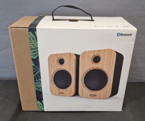 House of Marley Get Together Duo Bluetooth Wireless Bookshelf Speakers Bamboo 16 - Afbeelding 1 van 9