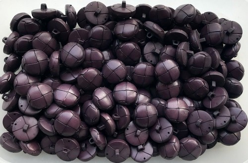 Buttons 20mm 32L Deep Dark Purple Leather Effect Aran Football Shank Button Y117 - Picture 5 of 24