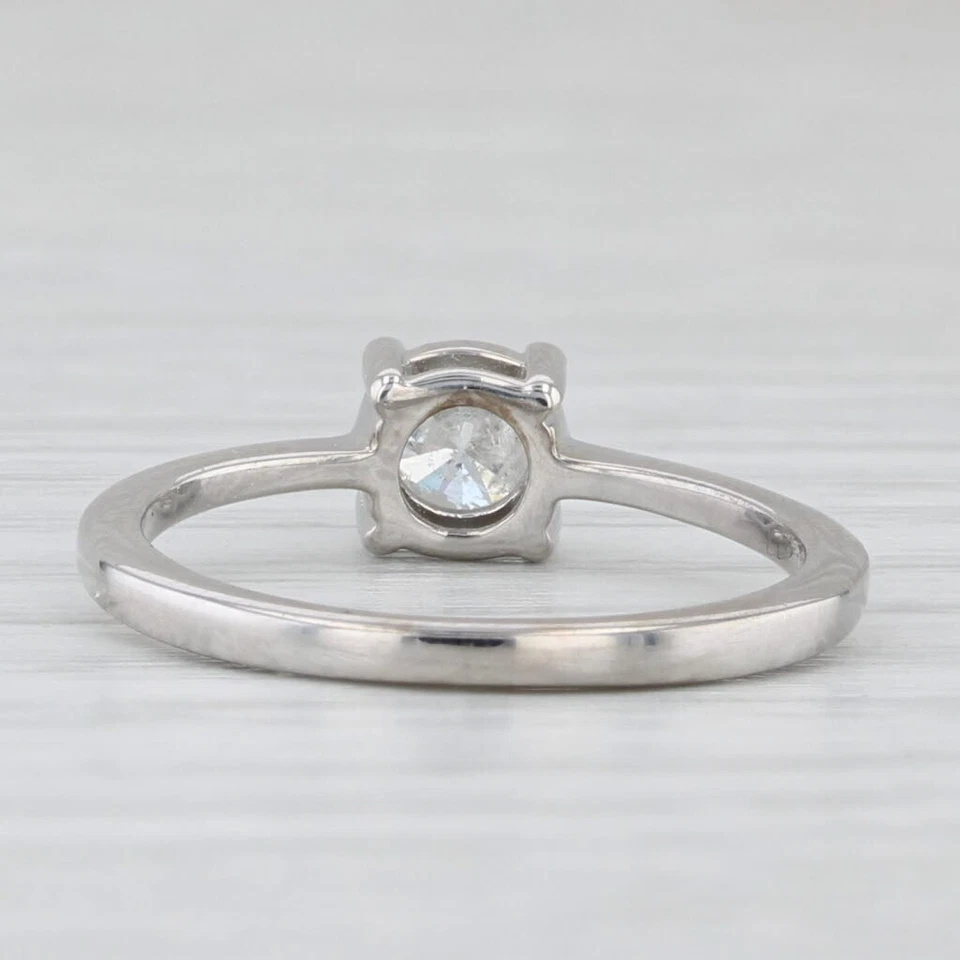 Anel de noivado solitário de diamante redondo 0,45 ct ouro 10k tamanho 5 Jacque Christie certificado de autenticidade - Imagem 4 de 4